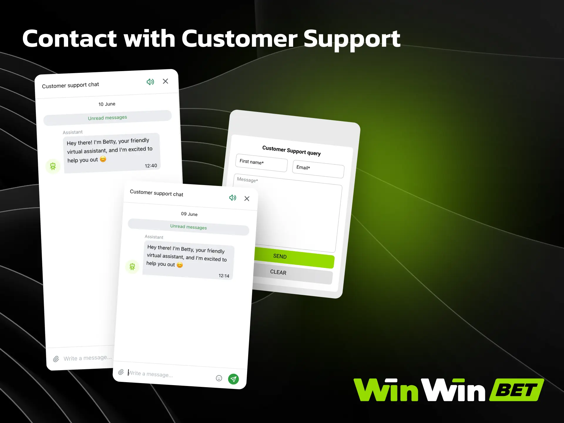 Contact WinWin customer support via live chat or email for app-related questions.