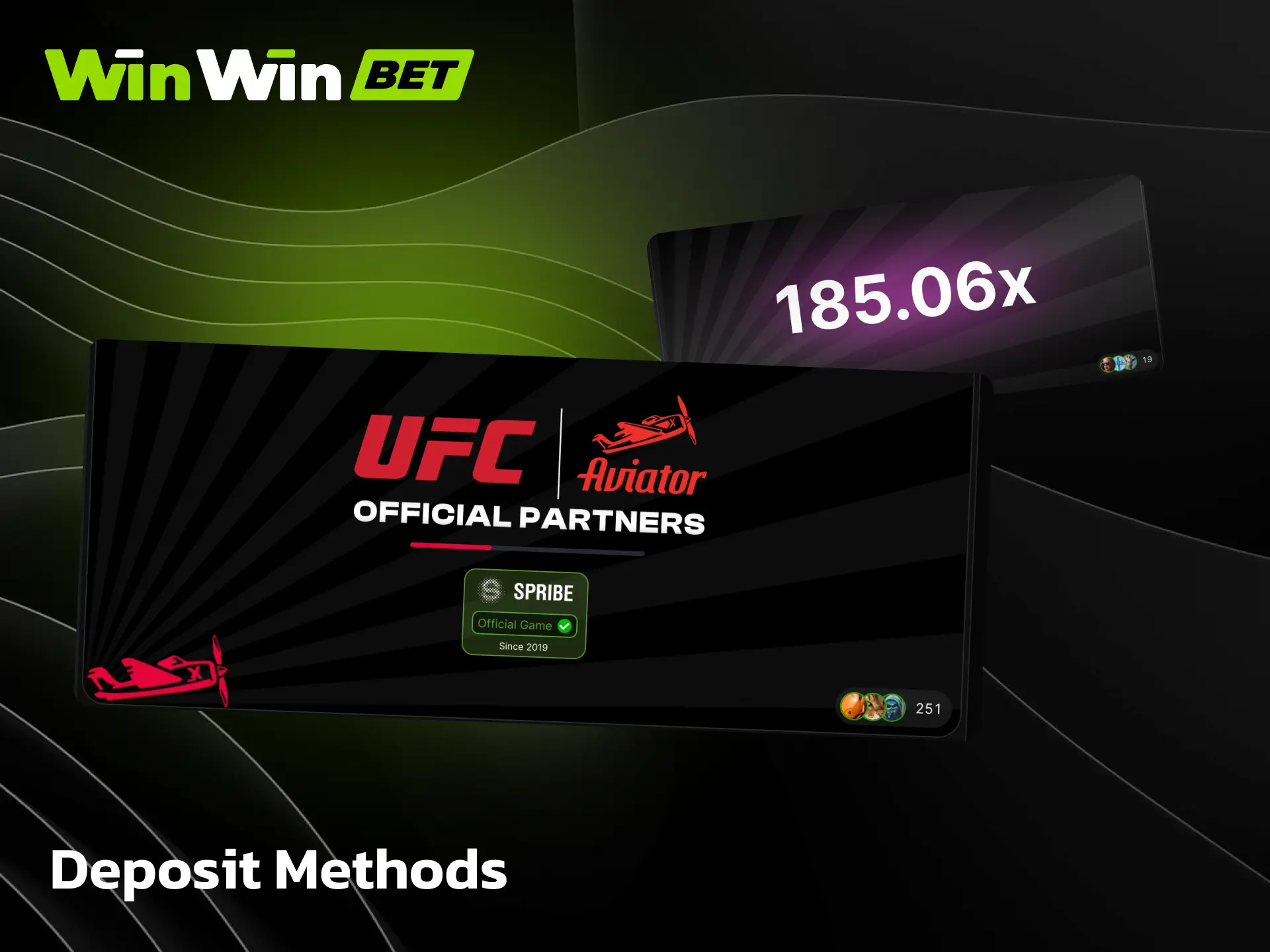 Deposit methods on WinWin to fund your account and play Aviator with real money.