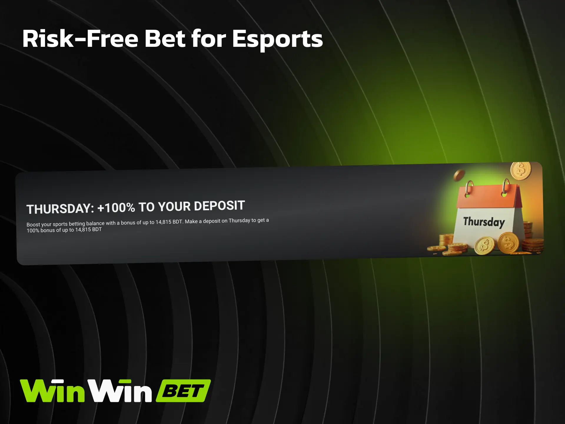 Risk-free bet for esports on WinWin with stake returned if your first bet loses.