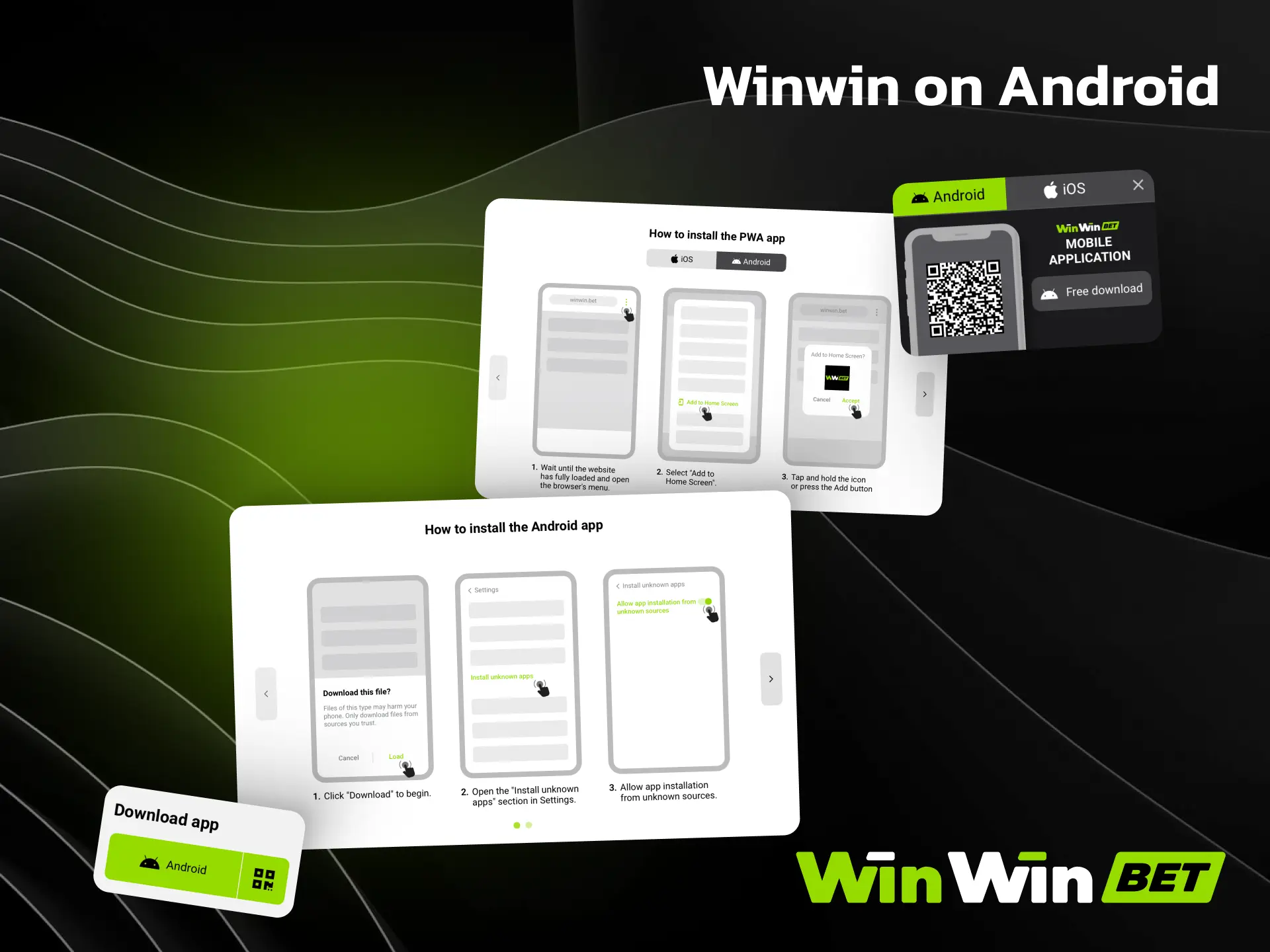 Download WinWin Android app to bet on sports and play casino from your mobile.