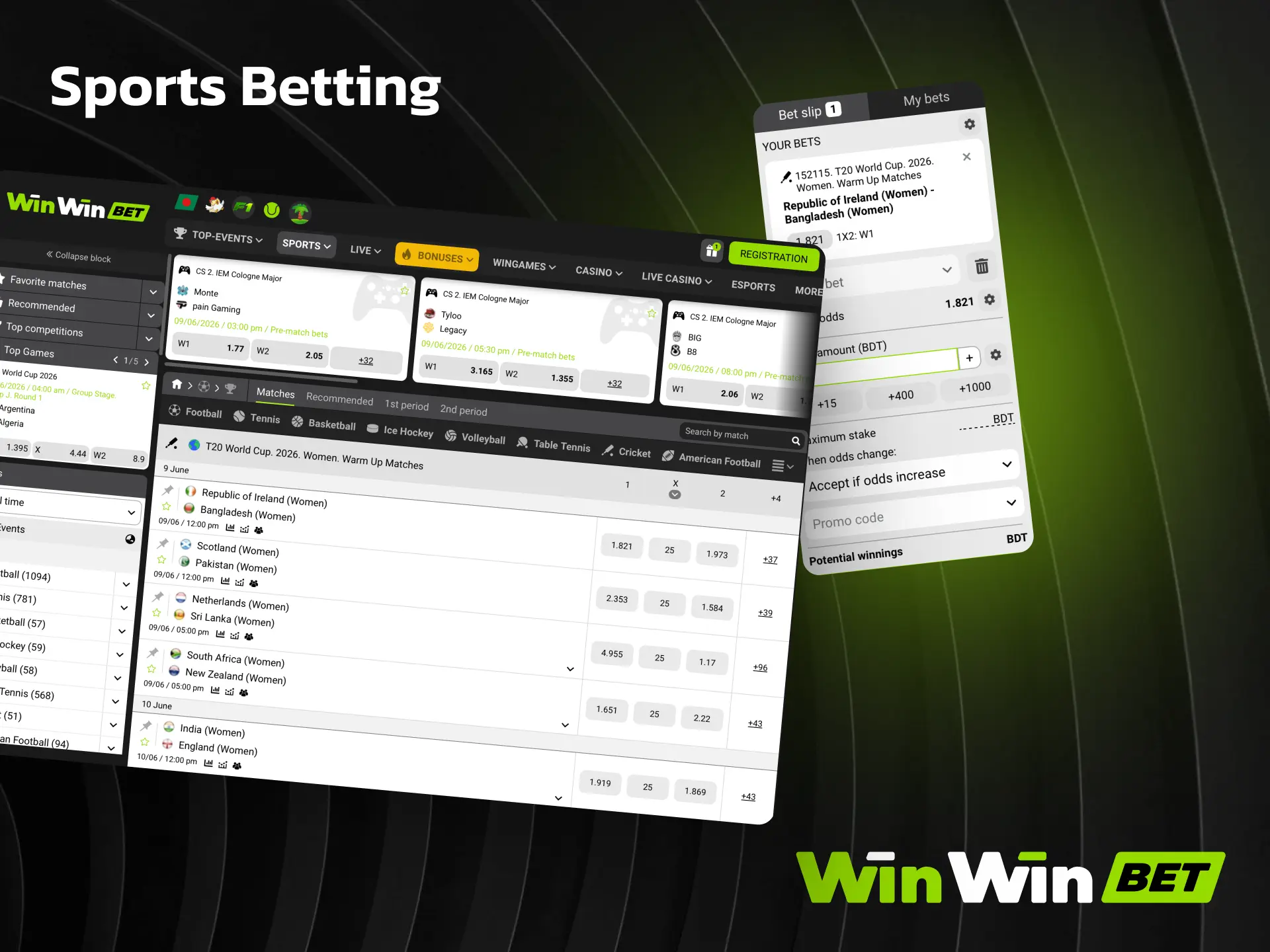 Claim your welcome bonus on WinWin Bangladesh and bet with extra funds today