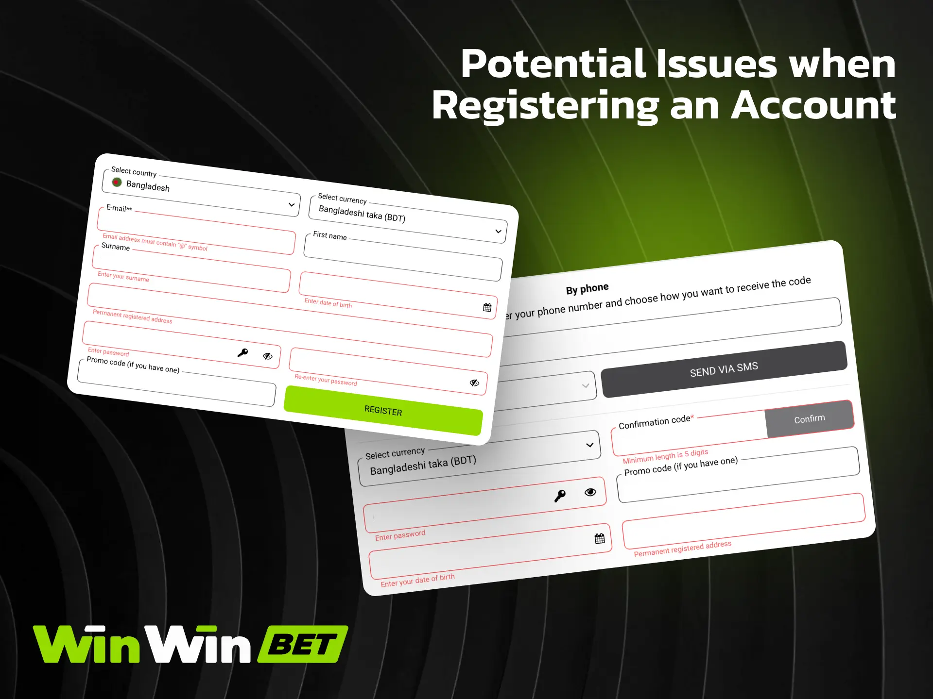 Solutions for potential registration issues on WinWin like missing verification codes.